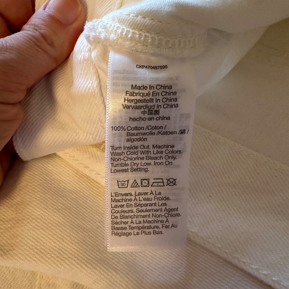 NWT Madewell White Baggy Flare Front Slit Jeans | Size 28 - Picture 13 of 16